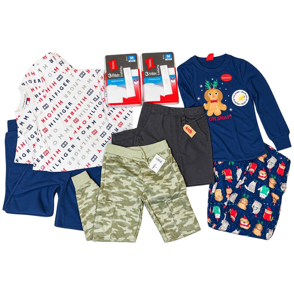 Boys Clothing Lot Tommy Hilfiger Levi’s Hanes Pajamas Pants Shirts Small (6) NWT